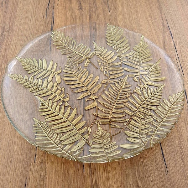 Red Pomegranate Collection 13 in. Fern Charger Plates, Gold - Set of 8 8553-1 - main